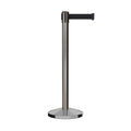 Retractable Belt Barrier Stanchion, Satin Stainless Steel Post, 9 Ft. Belt - CCW Series RBB-100