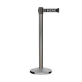 Retractable Belt Barrier Stanchion, Satin Stainless Steel Post, 11 Ft. Belt - CCW Series RBB-100