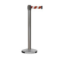 Retractable Belt Barrier Stanchion, Satin Stainless Steel Post, 9 Ft. Belt - CCW Series RBB-100