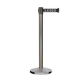 Retractable Belt Barrier Stanchion, Satin Stainless Steel Post, 11 Ft. Belt - CCW Series RBB-100