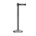 Retractable Belt Barrier Stanchion, Satin Stainless Steel Post, 9 Ft. Belt - CCW Series RBB-100