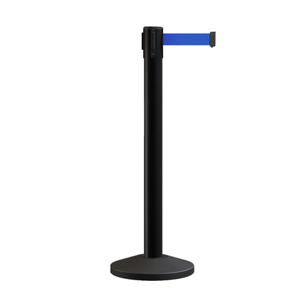 Retractable Belt Barrier Stanchion, Sloped Base, 14 ft Belt - Montour Line M650