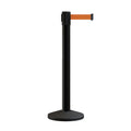 Retractable Belt Barrier Stanchion, Sloped Base, 14 ft Belt - Montour Line M650