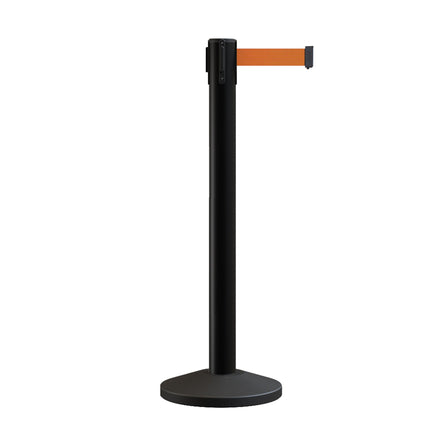 Retractable Belt Barrier Stanchion, Sloped Base, 14 ft Belt - Montour Line M650