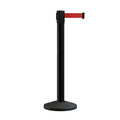 Retractable Belt Barrier Stanchion, Sloped Base, 14 ft Belt - Montour Line M650