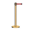 Retractable Belt Barrier Stanchion, Sloped Base, 14 ft Belt - Montour Line M650