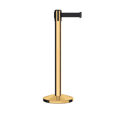 Retractable Belt Barrier Stanchion, Sloped Base, 14 ft Belt - Montour Line M650