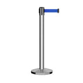 Retractable Belt Barrier Stanchion, Sloped Base, 14 ft Belt - Montour Line M650