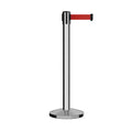 Retractable Belt Barrier Stanchion, Sloped Base, 14 ft Belt - Montour Line M650