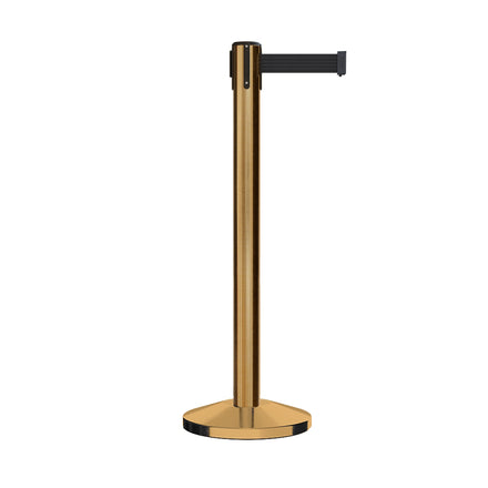 Retractable Belt Barrier Stanchion, Sloped Base, 14 ft Belt - Montour Line M650