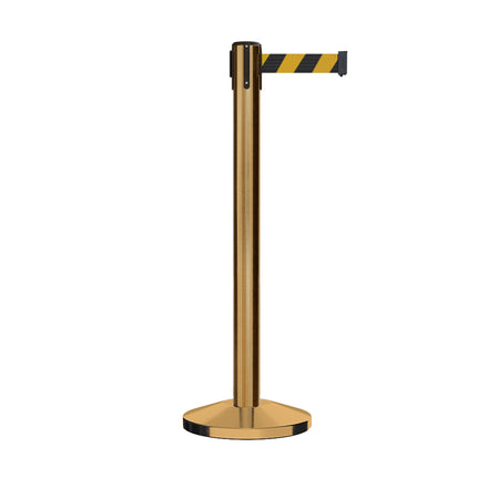 Retractable Belt Barrier Stanchion, Sloped Base, 14 ft Belt - Montour Line M650