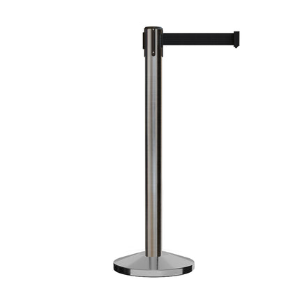 Retractable Belt Barrier Stanchion, Sloped Base, 14 ft Belt - Montour Line M650
