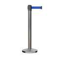 Retractable Belt Barrier Stanchion, Sloped Base, 14 ft Belt - Montour Line M650