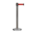 Retractable Belt Barrier Stanchion, Sloped Base, 14 ft Belt - Montour Line M650