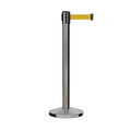 Retractable Belt Barrier Stanchion, Sloped Base, 14 ft Belt - Montour Line M650