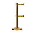 Retractable Dual Belt Barrier Stanchion, Sloped Base, 14 ft Belt - Montour Line M650D