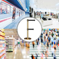Retractable Dual Belt Barrier Stanchion, Rolling Base, Polished Brass Post, 13 ft Belt - Montour Line ME630D