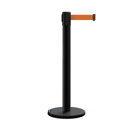 Retractable Belt Barrier Stanchion, Rolling Base, 16 ft Belt - Montour Line ME650