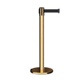 Retractable Belt Barrier Stanchion, Rolling Base, 16 ft Belt - Montour Line ME650