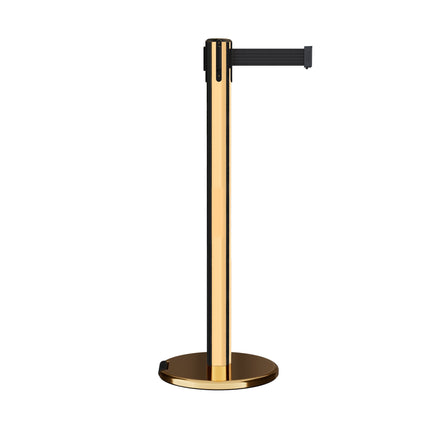 Retractable Belt Barrier Stanchion, Rolling Base, 16 ft Belt - Montour Line ME650