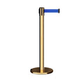 Retractable Belt Barrier Stanchion, Rolling Base, 16 ft Belt - Montour Line ME650