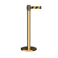 Retractable Belt Barrier Stanchion, Rolling Base, 14 ft Belt - Montour Line ME650