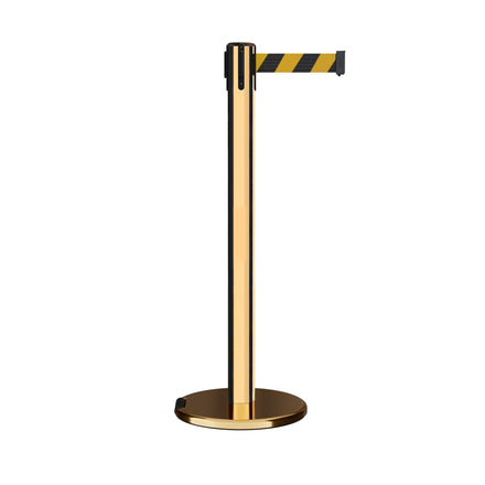 Retractable Belt Barrier Stanchion, Rolling Base, 16 ft Belt - Montour Line ME650