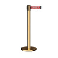 Retractable Belt Barrier Stanchion, Rolling Base, 16 ft Belt - Montour Line ME650