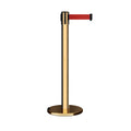 Retractable Belt Barrier Stanchion, Rolling Base, 16 ft Belt - Montour Line ME650
