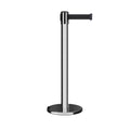 Retractable Belt Barrier Stanchion, Rolling Base, 16 ft Belt - Montour Line ME650