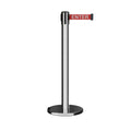 Retractable Belt Barrier Stanchion, Rolling Base, 16 ft Belt - Montour Line ME650