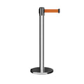 Retractable Belt Barrier Stanchion, Rolling Base, 16 ft Belt - Montour Line ME650