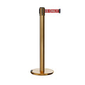 Retractable Belt Barrier Stanchion, Rolling Base, 16 ft Belt - Montour Line ME650