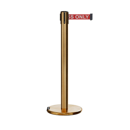 Retractable Belt Barrier Stanchion, Rolling Base, 16 ft Belt - Montour Line ME650
