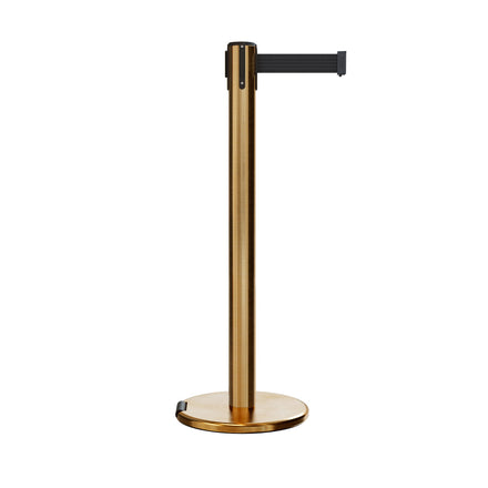 Retractable Belt Barrier Stanchion, Rolling Base, 16 ft Belt - Montour Line ME650