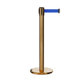 Retractable Belt Barrier Stanchion, Rolling Base, 16 ft Belt - Montour Line ME650
