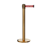 Retractable Belt Barrier Stanchion, Rolling Base, 14 ft Belt - Montour Line ME650