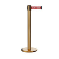 Retractable Belt Barrier Stanchion, Rolling Base, 16 ft Belt - Montour Line ME650