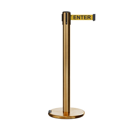 Retractable Belt Barrier Stanchion, Rolling Base, 16 ft Belt - Montour Line ME650