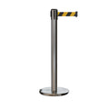 Retractable Belt Barrier Stanchion, Rolling Base, 14 ft Belt - Montour Line ME650