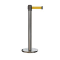 Retractable Belt Barrier Stanchion, Rolling Base, 16 ft Belt - Montour Line ME650