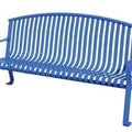 Flat Metal Arched Back Park Bench with Arms
