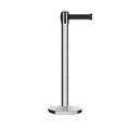 Retractable Belt Barrier Stanchion, Polished Stainless Steel Post with Heavy Duty Cast Iron Base, 16 ft Belt – Montour Line MI650