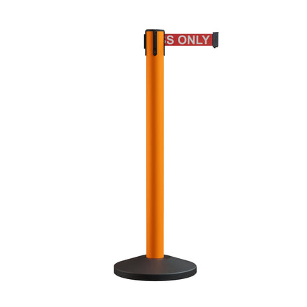 Retractable Belt Barrier Stanchion, Sloped Base, 14 ft Belt - Montour Line M650