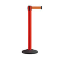 Retractable Belt Barrier Stanchion, Sloped Base, 14 ft Belt - Montour Line M650