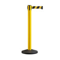 Retractable Belt Barrier Stanchion, Sloped Base, 14 ft Belt - Montour Line M650
