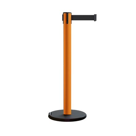 Retractable Belt Barrier Stanchion, Rolling Base, 16 ft Belt - Montour Line ME650