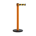 Retractable Belt Barrier Stanchion, Rolling Base, 16 ft Belt - Montour Line ME650