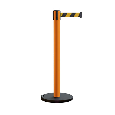 Retractable Belt Barrier Stanchion, Rolling Base, 16 ft Belt - Montour Line ME650