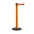 Retractable Belt Barrier Stanchion, Rolling Base, 16 ft Belt - Montour Line ME650